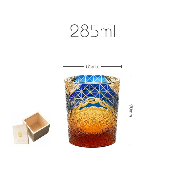 Japanese Wave Edo Kiriko Whiskey Glass