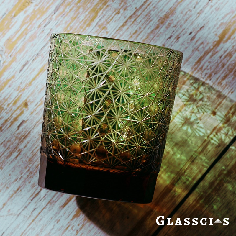 japanese whiskey glass in green color