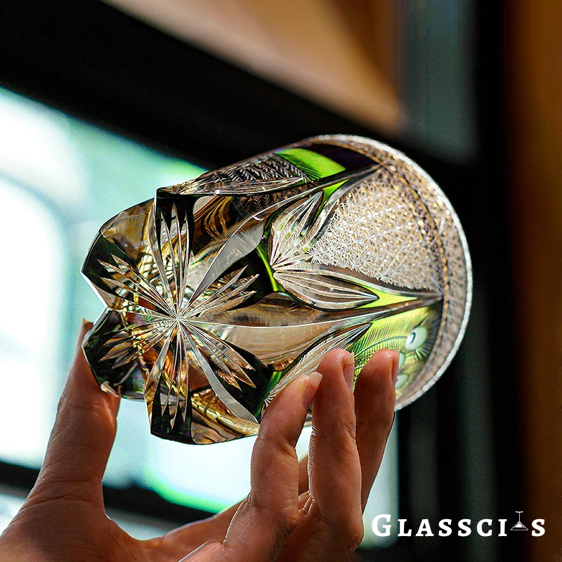 Peacock Edo Kiriko Whiskey Glass
