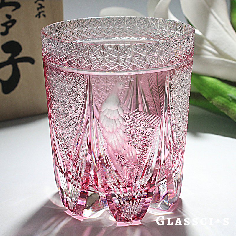 Peacock Edo Kiriko Whiskey Glass