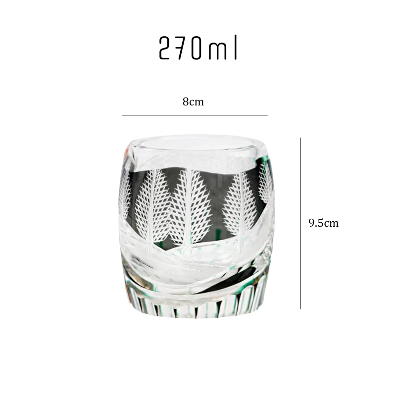 Japanese Winter Forest Edo Kiriko Whiskey Glass