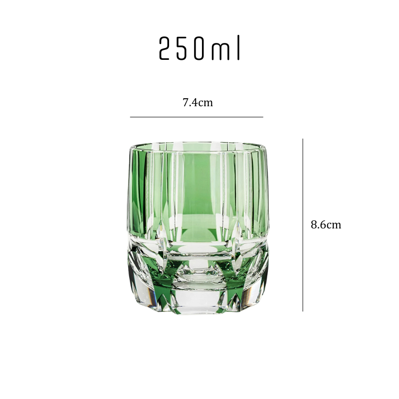 Green Bamboo Edo Kiriko Whiskey Glass