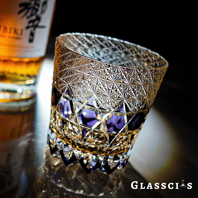 Edo Kiriko Violet Fluorite Glass