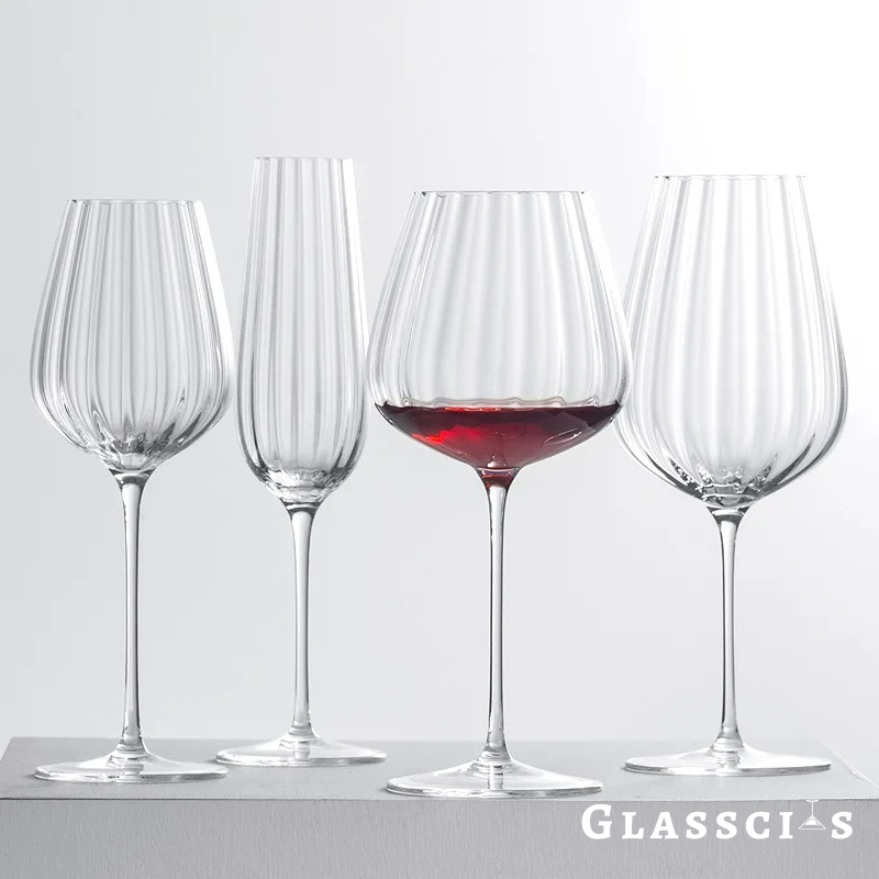 Melodious Ribbed Wine Glasses