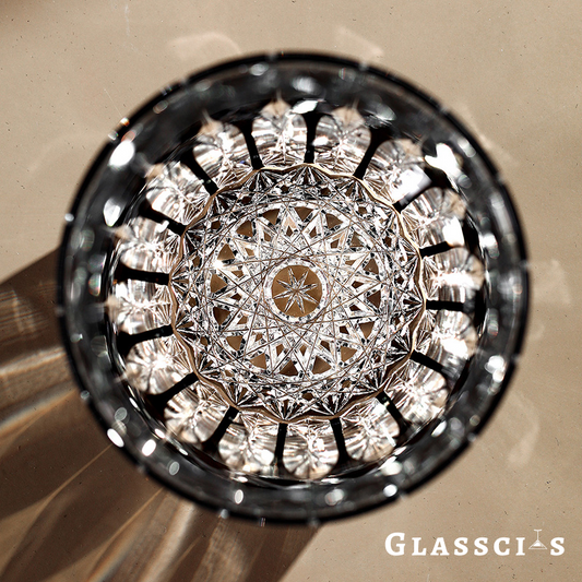 Japanese glassware with star crystal cut design