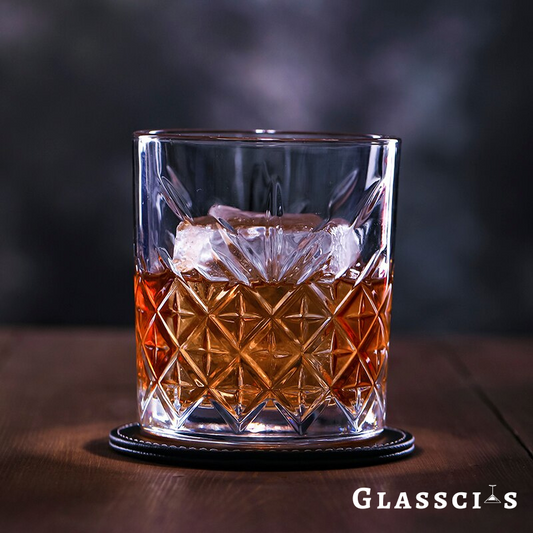 crystal scotch glasses with snowflake design
