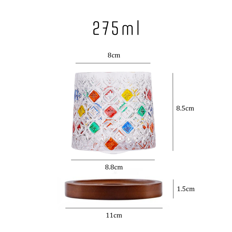 Italian Snowflake Art Rocking Whiskey Glass