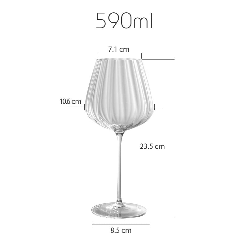 Melodious Ribbed Wine Glasses