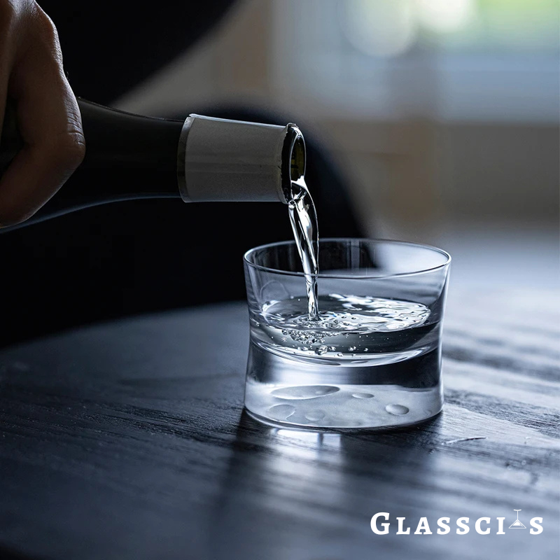 Transparent glass capturing the elegance of the moon