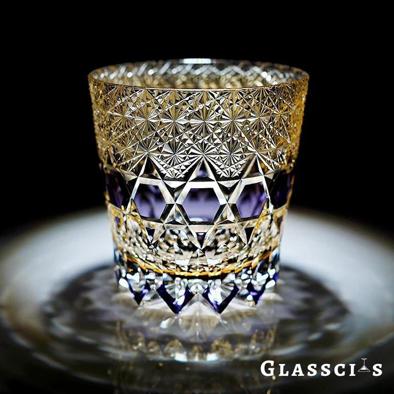 Edo Kiriko Violet Fluorite Glass