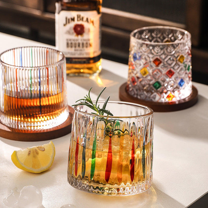 Italian Meteor Art Rocking Whiskey Glass