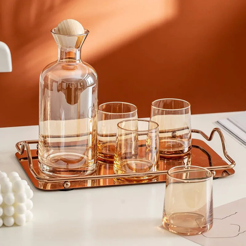Amber brown fall season carafe set