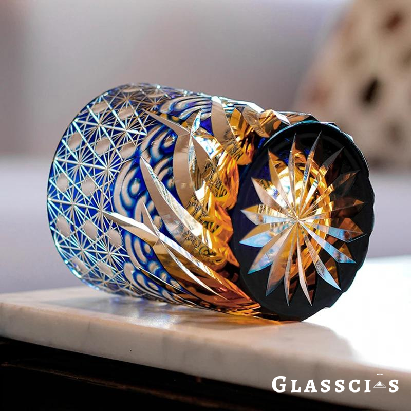 Waves and Starry Sky Edo Kiriko Whiskey Glass