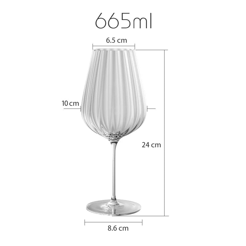 Melodious Ribbed Wine Glasses
