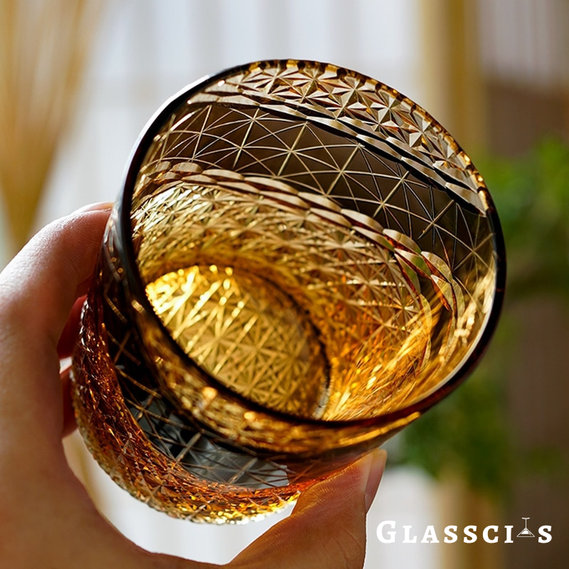 Japanese Wave Edo Kiriko Whiskey Glass
