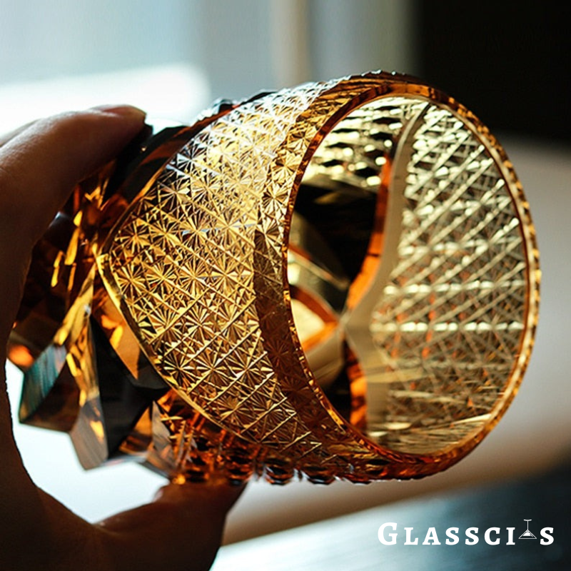 fancy edo kiriko whiskey glass