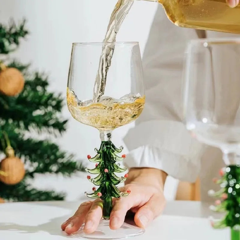 Tree-mendous Christmas Wine Glass