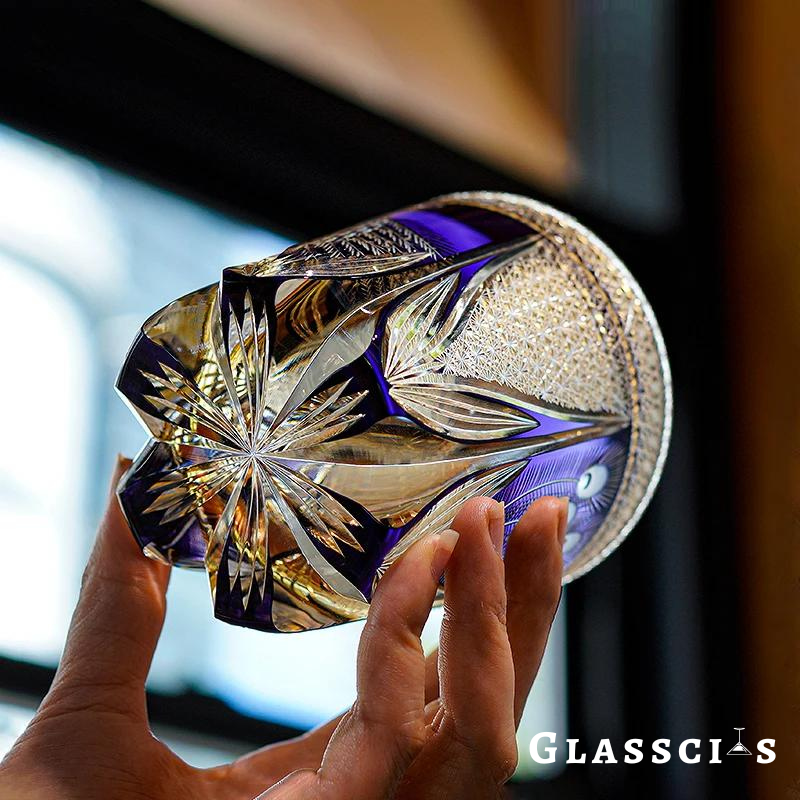 Peacock Edo Kiriko Whiskey Glass