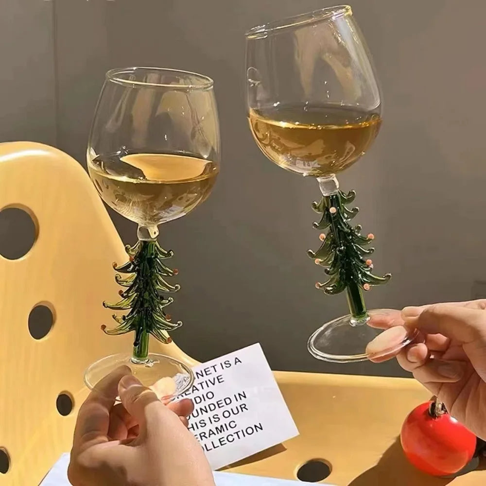 Tree-mendous Christmas Wine Glass