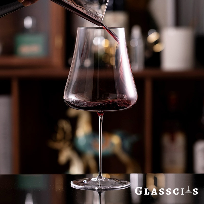 ultra-thin burgundy glasses for tasting