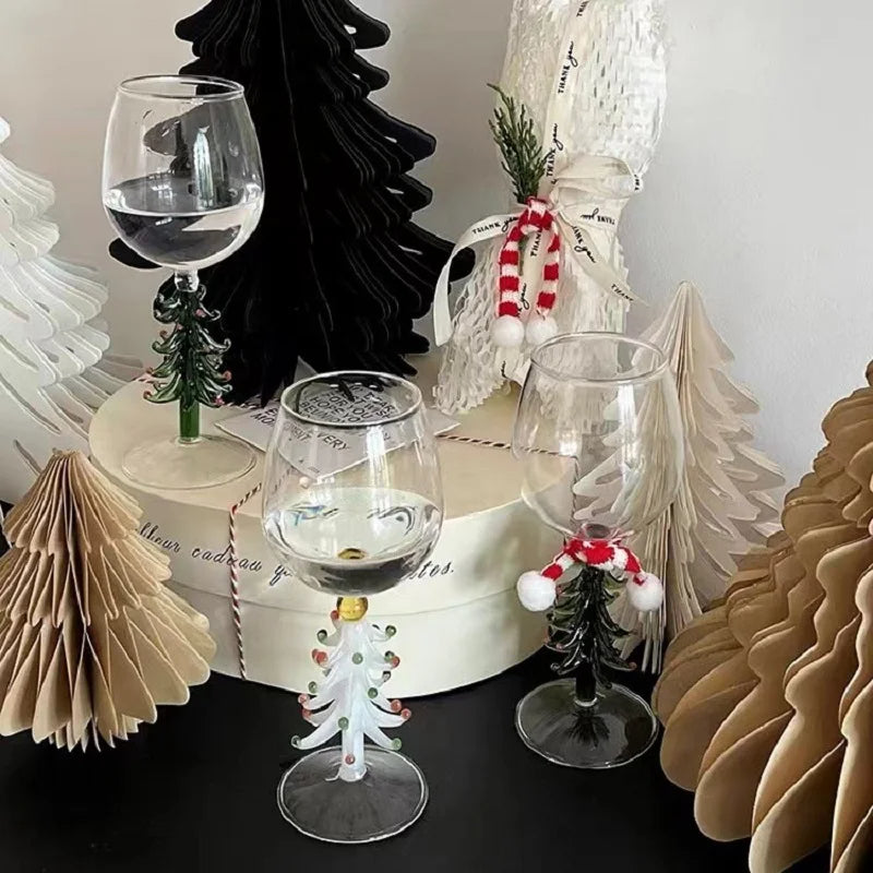 Tree-mendous Christmas Wine Glass