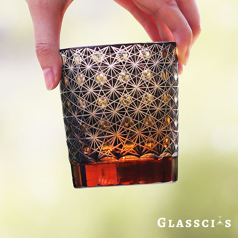 Glasscias's Starry Sky Edo Kiriko Glass: A celestial dance of stars