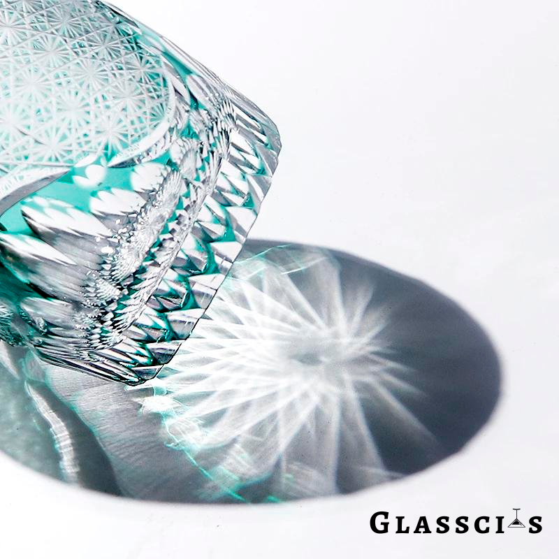 Seaform Green Edo Kiriko Whiskey Glass
