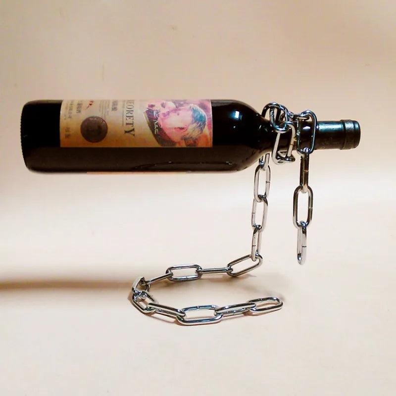 Floating Iron Chain Wine Bottle Holder