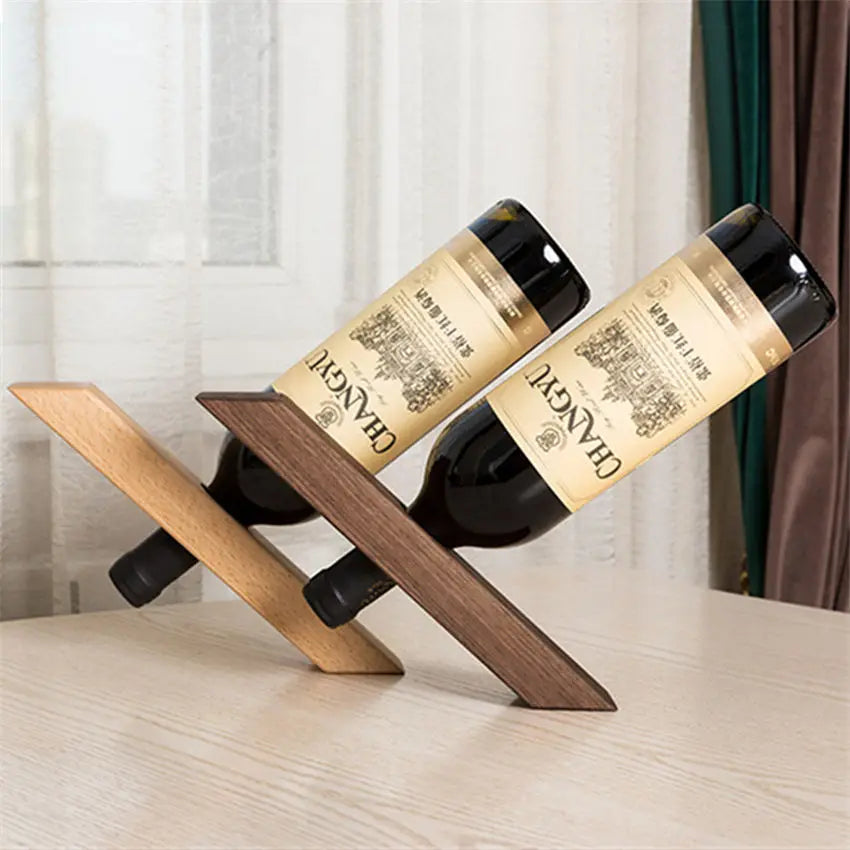 Balancing Wooden Wine Bottle Holder