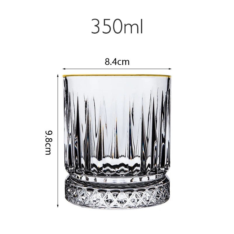 Gold Rim Crystal Bourbon Glasses