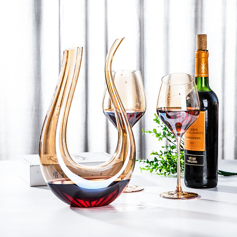 Crystal Amber Wine Glasses