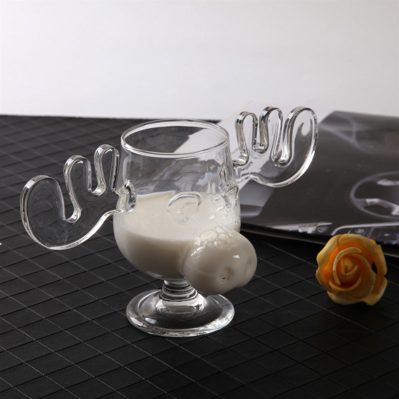 Unique reindeer head design cocktail glasses for Xmas