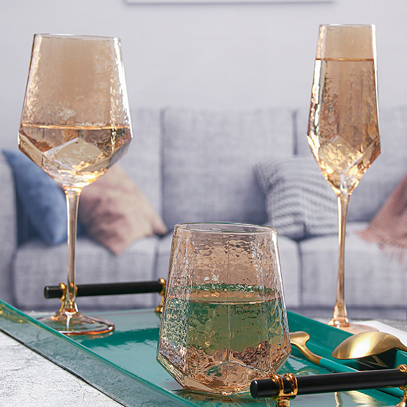 Cozy autumn wine experience with amber glasses