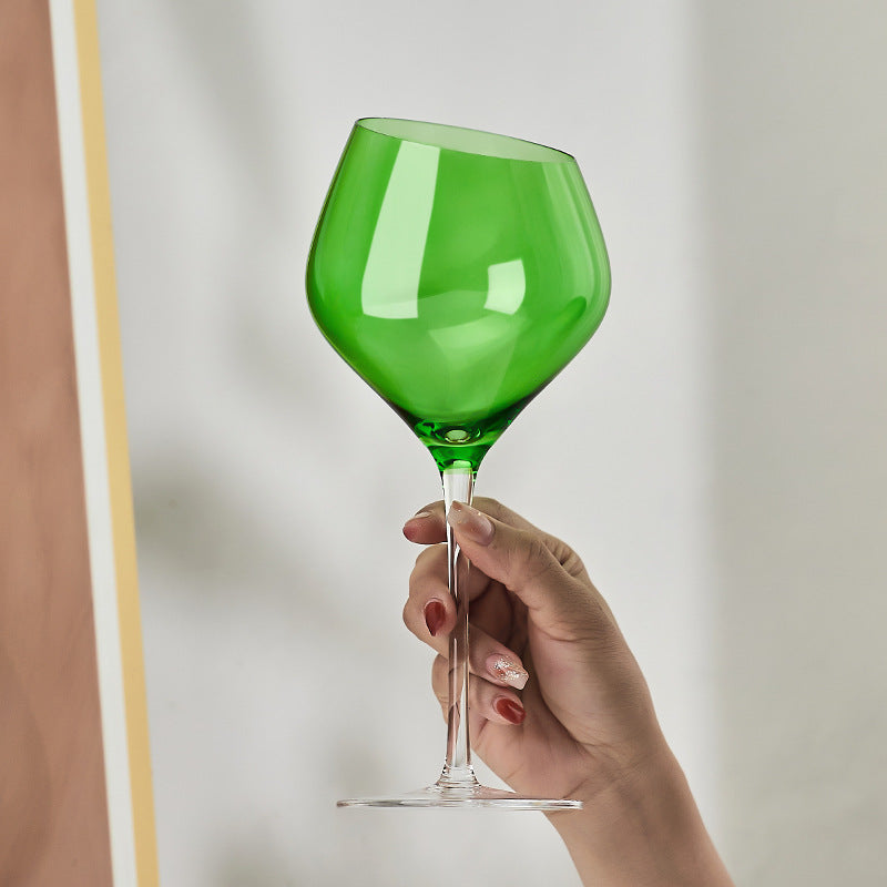 Red Green Crystal Burgundy Wine Glass