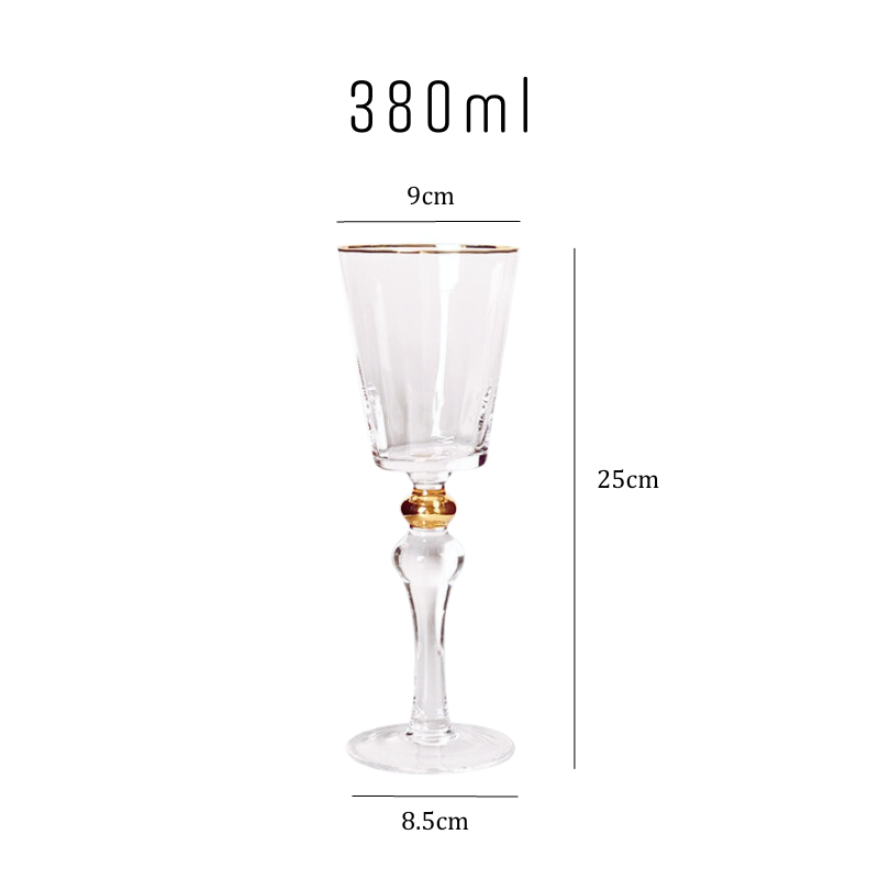 Regal Ripple Gold Rim Wine Glass