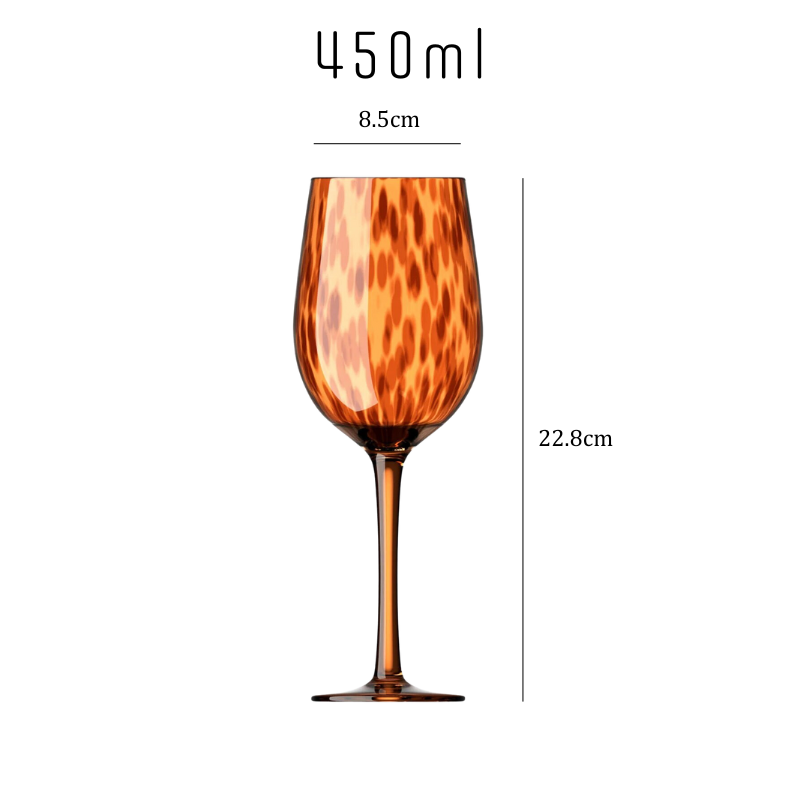 Amber Leopard Wine Glasses