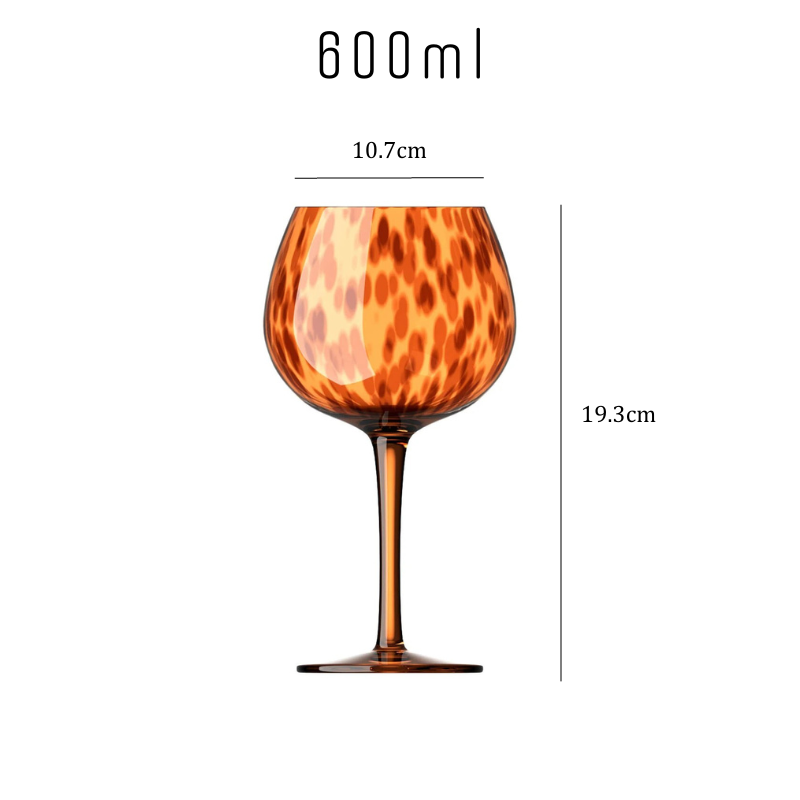 Amber Leopard Wine Glasses