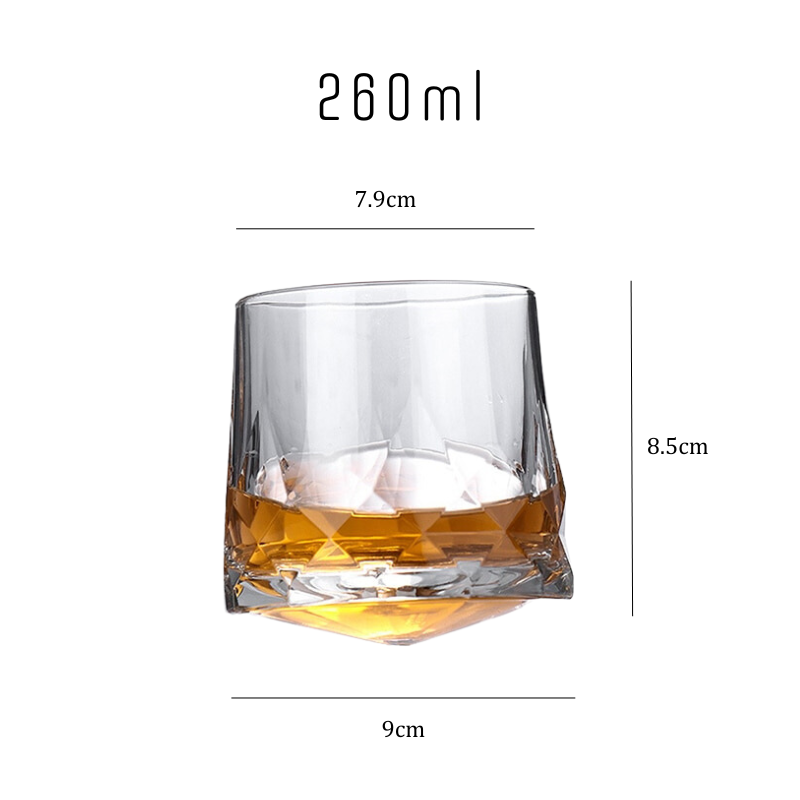 Diamond Cutting Rocking Whiskey Glass