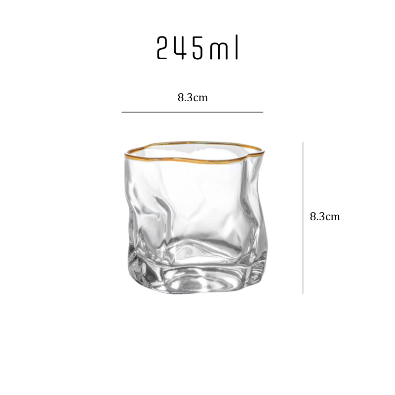 Gold Rim Crumple Glass