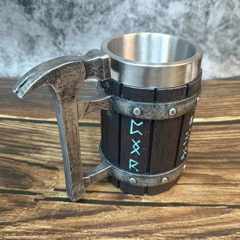 Barrel-Aged Beerhammer wooden beer stein