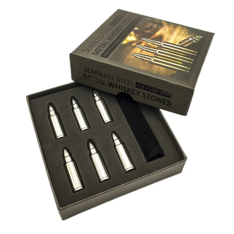 Steel Bullet Whiskey Stones