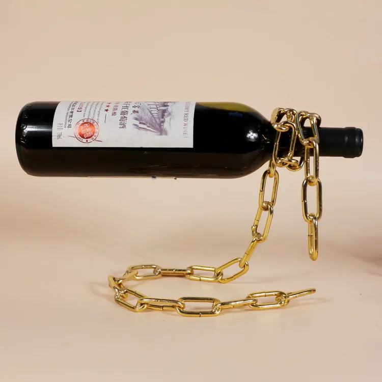 Floating Iron Chain Wine Bottle Holder