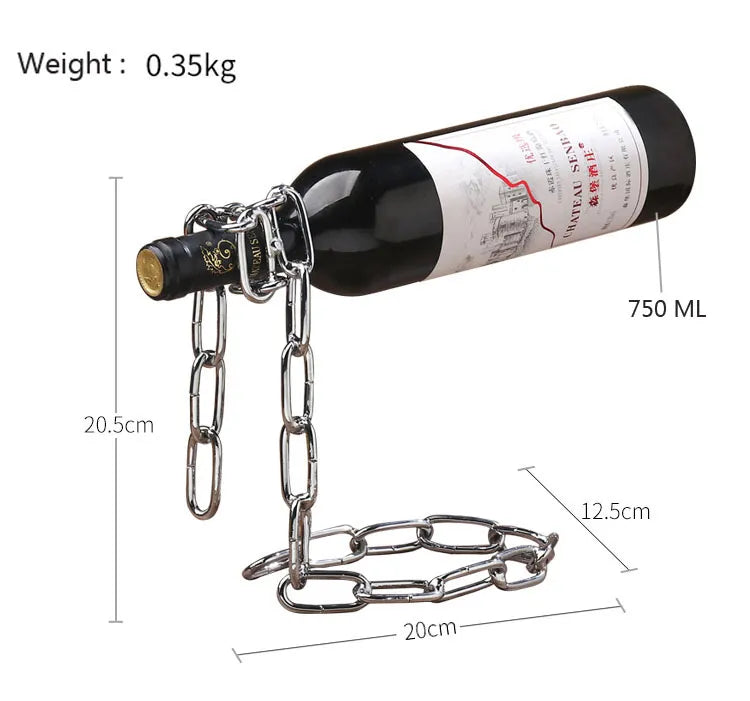 Floating Iron Chain Wine Bottle Holder