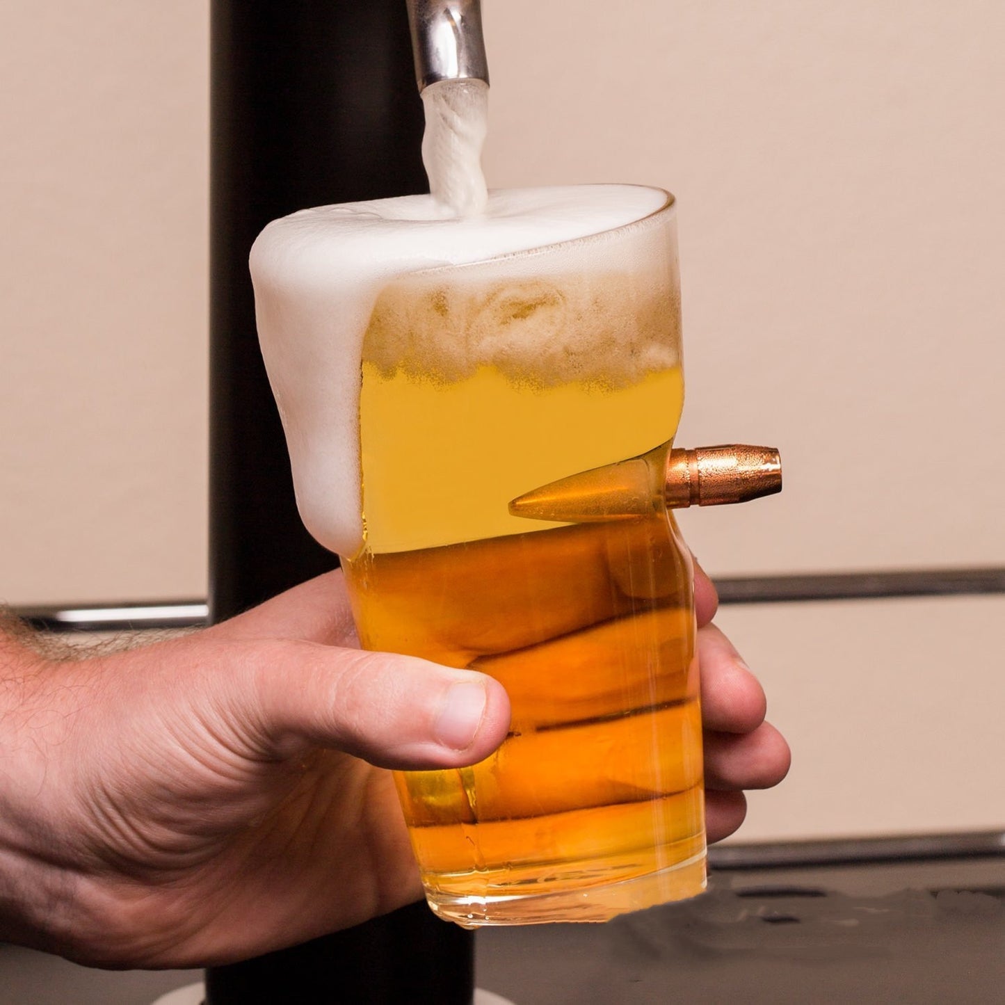 Unique bullet-embedded glassware gift