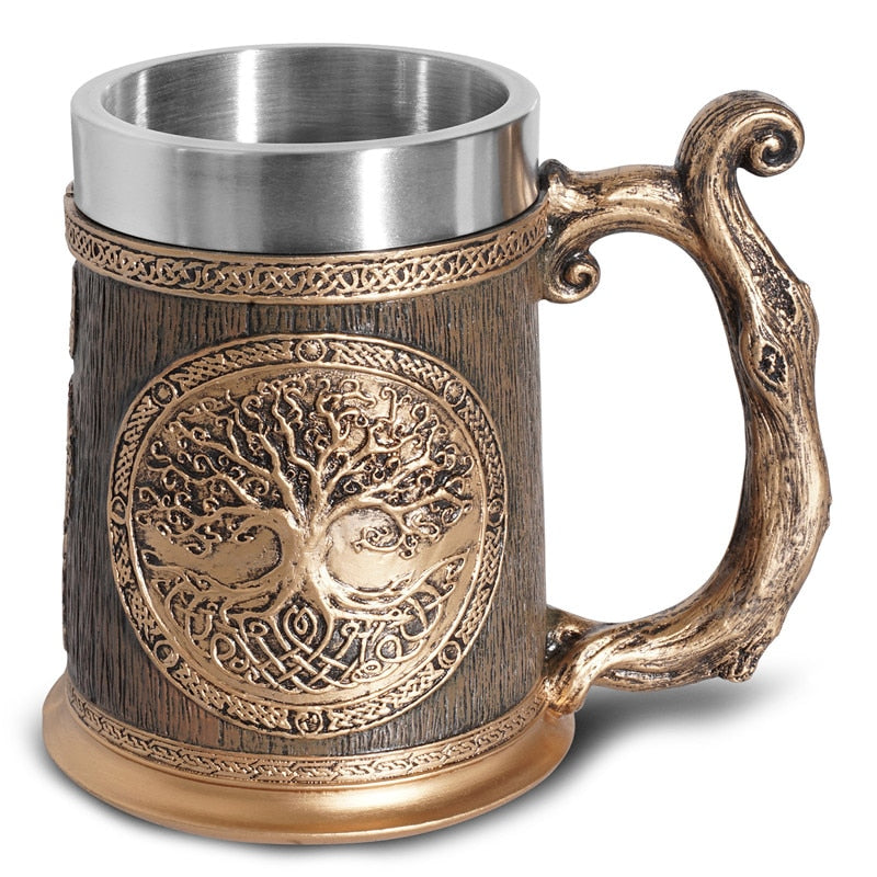 Yggdrasil inspired medieval beer tankard