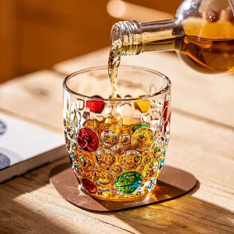 Sunlit colorful italian glassware for collectors