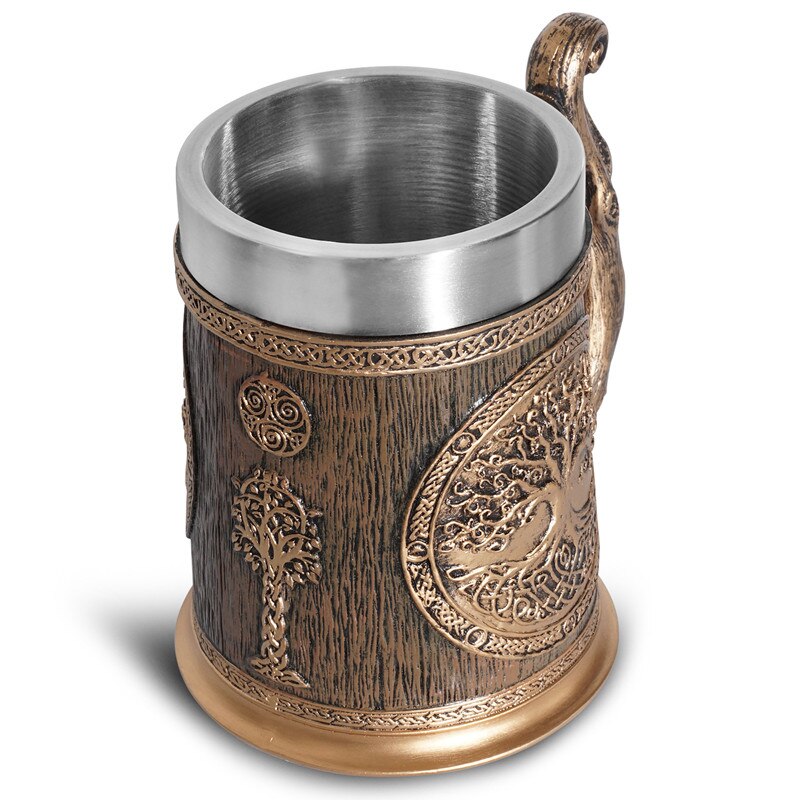 yggdrasil totems wooden tankard by glasscias