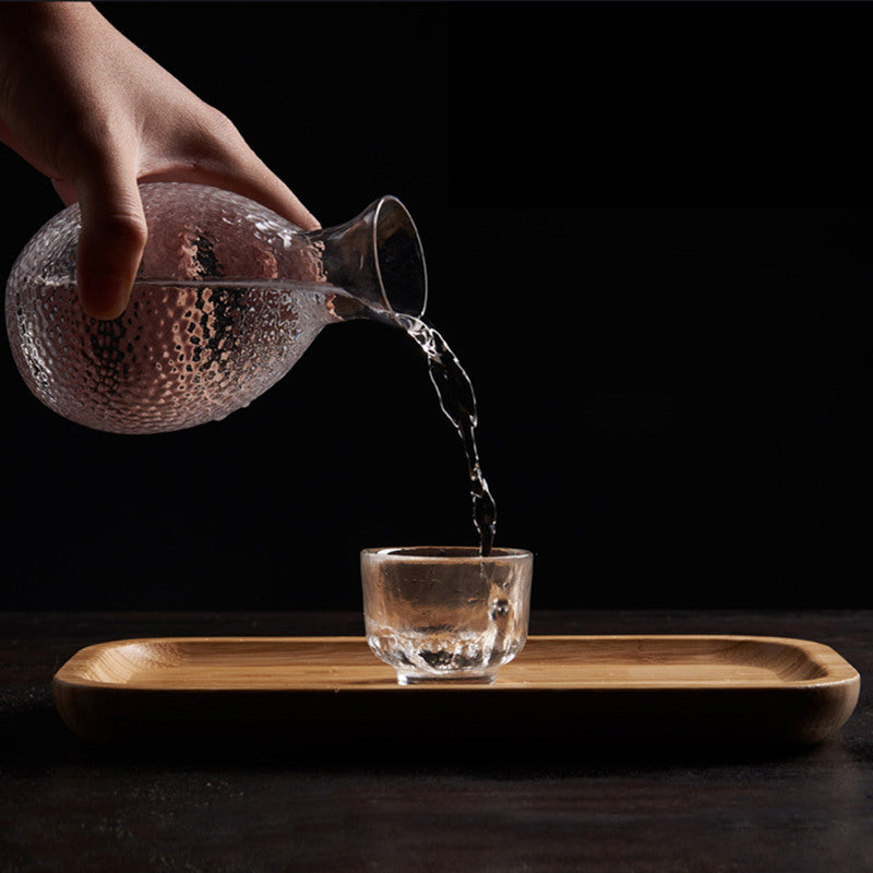 Textured Glass Sake Set