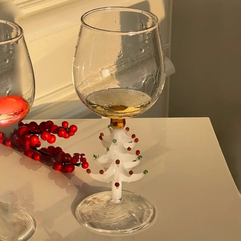 Tree-mendous Christmas Wine Glass