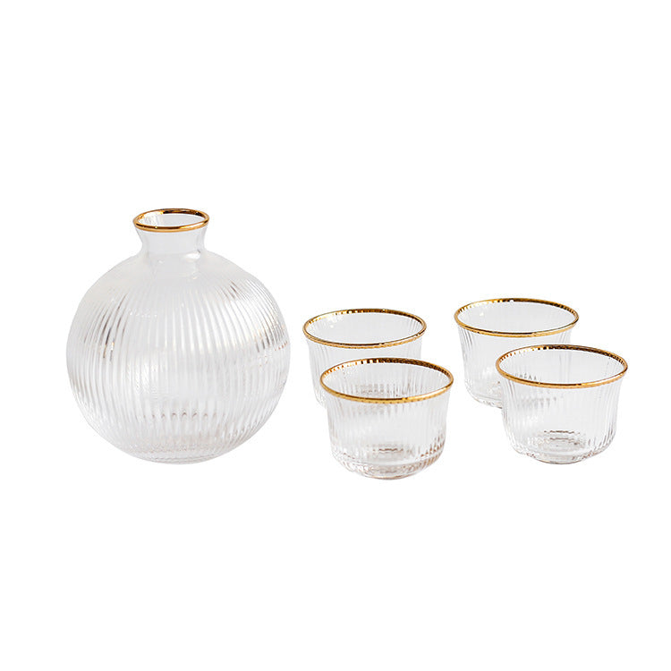 Ribbed Glass Sake Set